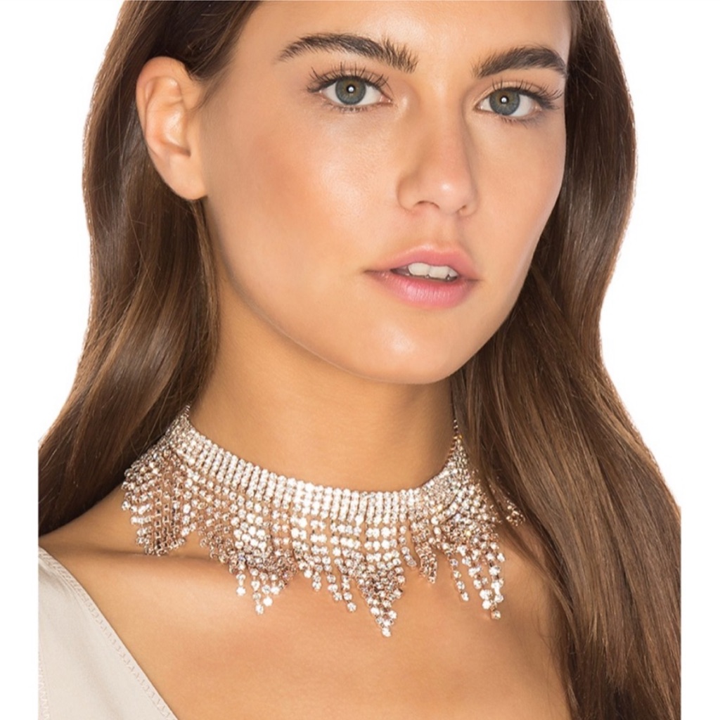Frasier Sterling Rhinestone Choker Necklace.